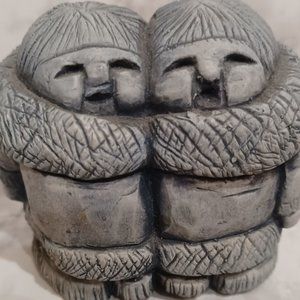 Glacial Ice Age Sculptures Singing Twins Kids Vintage ACE Alaska - Hand Crafted